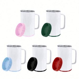 14oz Heat Transfer 304 Stainless Steel <b>Insulated</b> <b>Mug</b> for Hot/Cold Beverages Portable Car <b>Mug</b> with Handle - Product Image 5