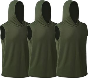 Camiseta sin Mangas con Capucha Unisex, Color Sólido, Informal, 100% Algodón, Felpa, Talla Grande, Transpirable, Personalizable, para Gimnasio, Yoga - Product Image 2