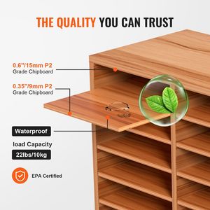 Organisateur de documents en panneaux de fibres à densité moyenne à 27 compartiments avec étagères réglables pour l'organisation des tiroirs de bureau à domicile - Product Image 3