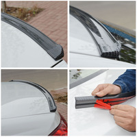 Aileron arrière universel en fibre de carbone Performance Ducktail avec protection en caoutchouc, installation facile, motif fibre de carbone