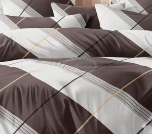 Ensemble de draps de lit de luxe en microfibre 400TC, imprimé à rayures, taille King, 4 pièces, drap-housse, drap plat, taies d'oreiller, super doux, pour usage hôtelier - Product Image 5