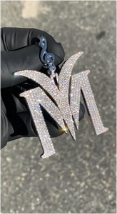 CONCEPTION Nuevo Diseño, Colgante de Plata de Ley 925 con Inicial, Estilo Hip Hop, Colgante de Letra con Diamante Sintético en Oro Blanco, Joyería Fina - Product Image 2