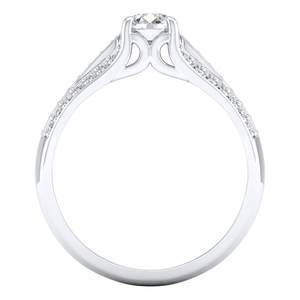 Bague de fiançailles REYES en argent sterling 925, design unique, avec moissanite solitaire taille brillant ronde de 0,77 carat - Product Image 4