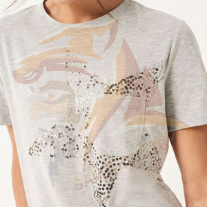 Camiseta de manga corta para mujer, de alta calidad, ecológica, informal, transpirable, de cuello redondo y color liso, para usar en verano. - Product Image 4
