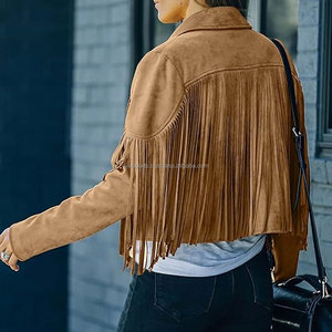 2025 OEM New Fashion Arrival Brown <b>Leather</b> Fringe <b>Jacket</b> For Women's Cheap Price Low Moq 100% High Quality Heated <b>Winter</b> <b>Jackets</b> - Product Image 5