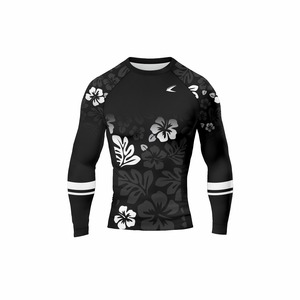 Rashguard personnalisé extensible 4 directions MMA BJJ OEM pour hommes, manches courtes, chemises décontractées en satin, respirant à l'avant, antibactérien, UPF50+ - Product Image 6