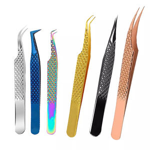 Pince à épiler professionnelle à pointe incurvée pour extensions de cils, en acier inoxydable, outil à pointe fine pour faux cils et greffage - Product Image 3