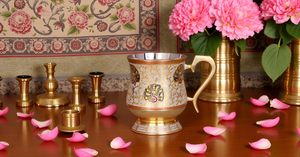 Handcrafted Brass Mug for Tea Coffee Water <b>Vintage</b> Hammered Design Drinking Cup for Home Kitchen Gifting - Product Image 4