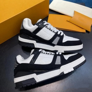Chaussures de luxe de haute qualité 2026 pour hommes et femmes, en cuir véritable, à lacets, baskets décontractées, logo original, marque célèbre - Product Image 5