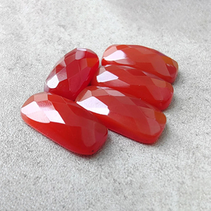 Natural Red Onyx Checker Cut Big <b>Cushion</b> Rectangle Calibrated, Flat <b>Back</b> Gemstone - Product Image 3