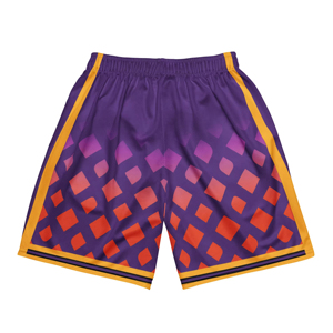 Men's Purple Print Basketball Shorts Sublimated Moisture Wicking Elastic Waist Mesh Athletic Fit All Seasons - Product Image 1