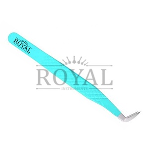 Pinzas Royal Tweezers Nuevas de Acero Inoxidable Clásicas para Extensión de Pestañas, Punta Larga de 65 Grados, Punta Angulada Lisa, Antimagnéticas - Product Image 3