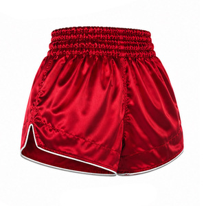 Pantalones Cortos de Boxeo Personalizados para Hombre, de Satén Rojo, Cintura Alta, Cierre Elástico, Color Sólido, Estilo Casual, Transpirables, de Poliéster - Product Image 6