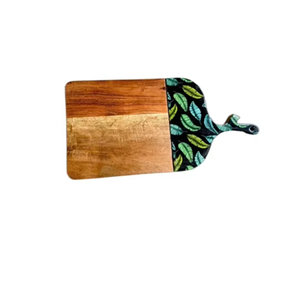 Wood Enamel Chopping Board with Leaf Print Design kitchen Gadget Fruits & <b>Vegetable</b> <b>Chopper</b> At Reasonable Price - Product Image 1