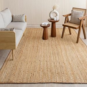 Tapis décoratif en jute tissé à plat avec motifs kilim marocains, fait main, vente en gros, export Inde, tapis de décoration intérieure - Product Image 4