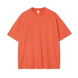 เสื้อยืดผู้ชายไซส์ใหญ่คุณภาพสูงแบบวินเทจสั่งทำพิเศษ พิมพ์ลายเสื้อผ้าวินเทจ เสื้อยืดผ้าฝ้ายออร์แกนิคขายส่งแบบฟอกสี - Product Image 1