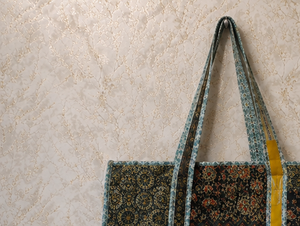 Premium <b>Black</b> Ajrakh Patchwork <b>Tote</b> <b>Bag</b> for Women Handmade <b>Quilted</b> Cotton Floral Paisley Shoulder Shopper Wholesale Export - Product Image 3