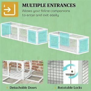 Tunnel per Gatti da Esterno Personalizzabile Bianco, Design Unico per Gabbia e Nido per Animali Domestici - Product Image 4