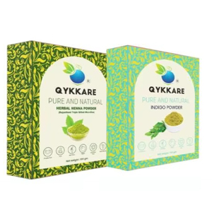 Qykkare Polvo de Henna Indigo y Herbal para Cabello Negro (Paquete de 2) 100 g x 2 = 200 g - Product Image 1