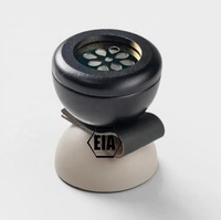 Brûleur d'encens en bois de santal en forme de gobelet de designer, avec couche intérieure métallique, parfum aromatique de benjoin et d'océan, écologique et fait main