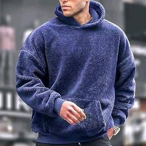 Sudadera con Capucha de Forro Polar Vintage, Corte Regular, Forrada, Ecológica, Transpirable, Ropa Urbana de Invierno, Premium, Gruesa, 100% Algodón, para Hombre - Product Image 1