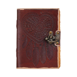 Diario de Cuero Hecho a Mano con Atrapasueños, Cuaderno con Grabado en Relieve, Papel con Borde Irregular, Diario Vintage, Regalo para el Día del Padre, Regalo de Pascua - Product Image 2