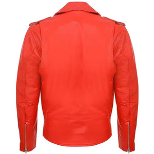 เสื้อแจ็คเก็ตหนัง PU ทรงสลิมฟิตสำหรับผู้ชาย ยี่ห้อ Econex Sports  รุ่นกันน้ำ กันลม เหมาะสำหรับฤดูหนาว  แบบลำลอง สไตล์นักขี่มอเตอร์ไซค์  ตกแต่งด้วยหมุด  ปกคอพับได้ - Product Image 4