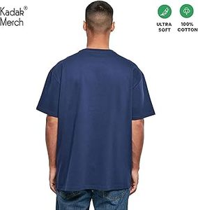 T-shirt ample pour homme, coupe oversize, couleur unie, tricot épais, pull-over, style urbain, mode streetwear. - Product Image 2