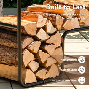 Carrello Porta Legna Antiscivolo e Resistente all'Usura, Accessorio per Caminetto - Product Image 5