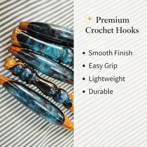 Galaxy Drift Crochet <b>Hook</b> – Handmade Wood & Resin Ergonomic <b>Hooks</b> | Luxury Artisan Crochet Knitting Tools - Product Image 2