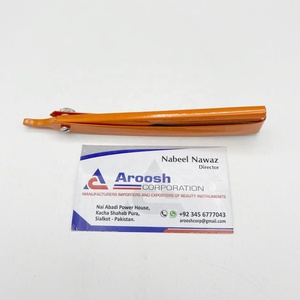 มีดโกนหนวดสำหรับช่างตัดผมสีส้มมีดโกนที่โกนหนวดแบบตรงมีใบมีดสไลด์ทนทาน - Product Image 5