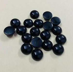 Onyx noir naturel, cabochon rond taillé, 3mm-15mm, pierre d'onyx noir, gemme calibrée en vrac, vente en gros pour la fabrication de bijoux - Product Image 2