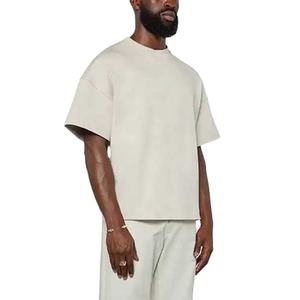 Nouveau Treding Logo personnalisé 260 GSM Heavyweight Box Fit T-Shirt 100% coton goutte épaule surdimensionné recadrée T-shirt pour hommes - Product Image 1