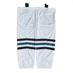 Pantalon de hockey rayé avec bandes réfléchissantes bleu et blanc, couleur bleu marine foncé, poignets élastiques - Product Image 6