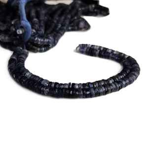 Perles de pierre précieuse naturelle de labradorite, facettées, en forme de pneu, pierres lâches pour la fabrication de bijoux, brin de plusieurs pouces, haute qualité - Product Image 3