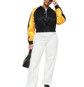 Chaquetas Varsity de Satén para Mujer al por Mayor, Chaquetas Varsity de Béisbol de Satén de Alta Calidad para Invierno, Chaquetas Varsity de Equipos de Fútbol Americano - Product Image 4