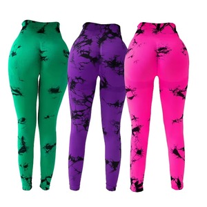 Fashion Yoga Pants Best Quality Solid <b>Nylon</b> Spandex Blend Fitness Quick Dry Elastic Waist Full Length Eco-Friendly <b>Leggings</b> - Product Image 1