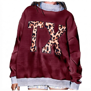 Sudadera de cuello alto para mujer, personalizada con gráficos, de felpa francesa, larga por delante, estilo oversize. - Product Image 1