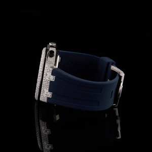 Bijoux noirs de l'océan A.P. Montre analogique à quartz de luxe en acier inoxydable résistant à l'eau 3BAR de 41 mm automatique Zambo Moissanite - Product Image 4