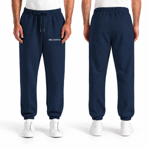 Navy Custom <b>Men</b>’s Cotton <b>Fleece</b> <b>Jogger</b> Pants Premium Heavyweight Sweatpants Casual Sportswear Track Pants Winter Streetwear - Product Image 1