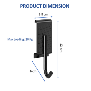 Wall Mounted Large Single <b>Hook</b> For Home Organization Metal Garage <b>Tool</b> Storage Wall Mount Capacity 20kg Loading Black GAPGAR012 - Product Image 2