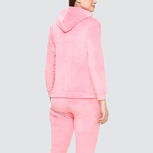 Ensemble de survêtement deux pièces en velours brodé coupe ajustée, style streetwear décontracté, pour l'entraînement et la détente, couleur unie - Product Image 6