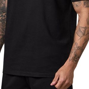 Camiseta de punto con estampado gráfico para hombre, color negro, corte regular, cuello redondo, manga corta, informal, transpirable, ropa de calle - Product Image 5
