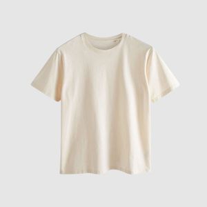 Camiseta de algodón de cuello redondo de color liso para hombre, peso de tela 320g, costuras de doble aguja, fitness - Product Image 5