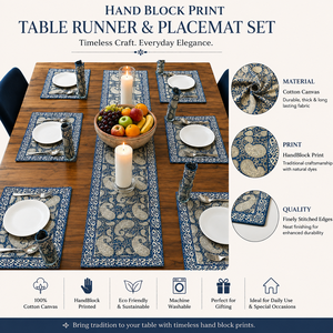 Blue Paisley Traditional Knitted 100% Cotton <b>Table</b> <b>Runner</b> Rectangle Decorative <b>Dining</b> <b>Table</b> Centerpiece for Home Hotel Party - Product Image 2