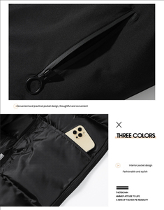 Veste matelassée imperméable de luxe pour homme, fermeture éclair intégrale, rembourrage en polyester, veste d'hiver légère et confortable - Product Image 6