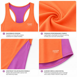 Women's Racerback Yoga Tank <b>Top</b> Quick Dry Athletic Fitness Gym Vest Sleeveless Workout Running Sports Shirts Breathable - Product Image 3