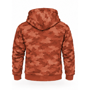 Rust Orange <b>Camo</b> Tracksuit Unisex Hooded <b>Jacket</b> Jogger Pants Set Custom Camouflage Casual Streetwear Sports Training Outfit - Product Image 2
