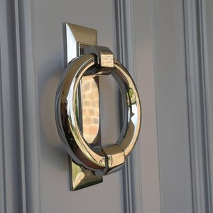 Rustic Farmhouse Brass Ring Drawer Handles Decorative Pull Hardware for <b>Cabinet</b> Doors and Vintage Furniture Design - Product Image 3