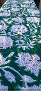 Handcrafted Indian Kantha <b>Quilt</b> Green White Floral Print Cotton Bedcover Traditional Home Decor <b>Throw</b> Blanket All Season - Product Image 2